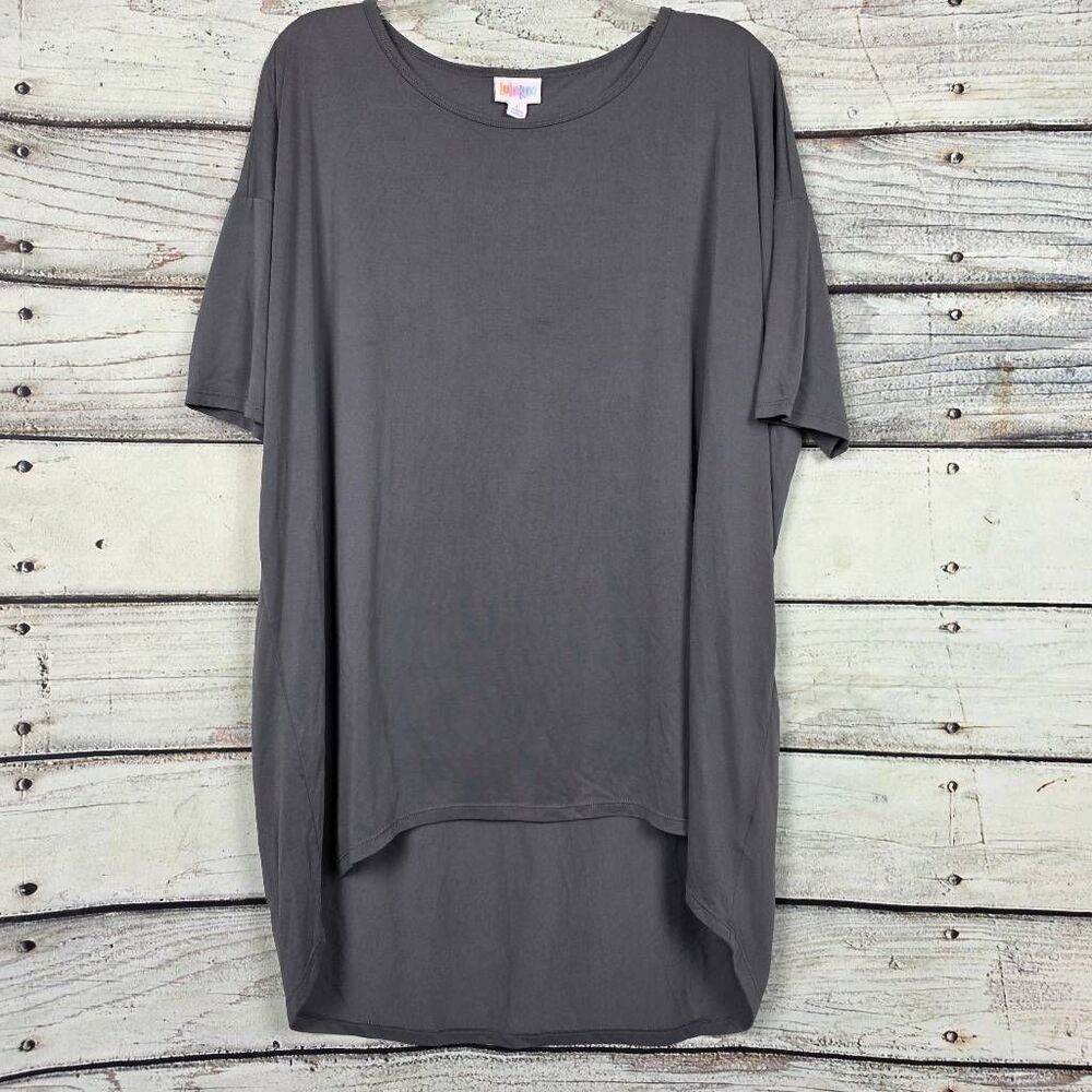 LuLaRoe Gray Hi Low Tunic Top Size Large
